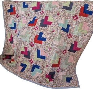 Hand Made Quilt Small Twi  Or Accent Quult 63 X 61"